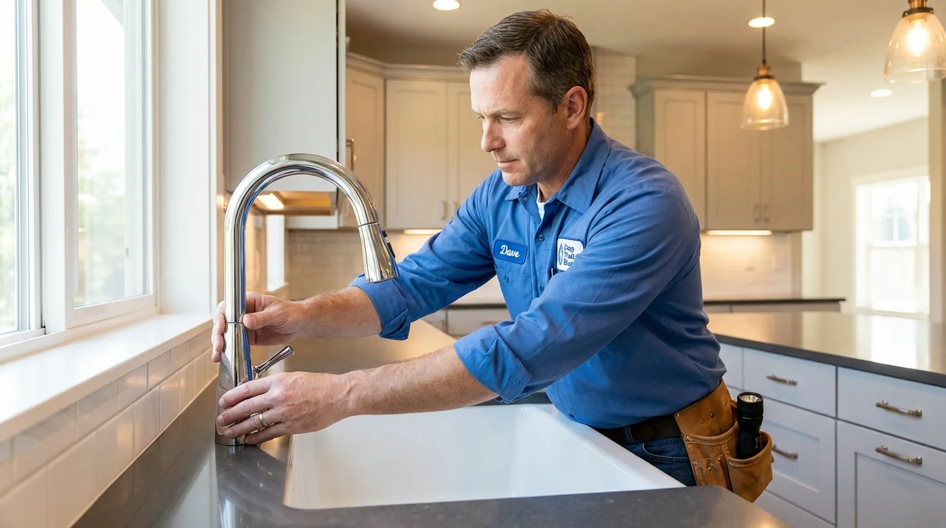 Kitchen faucet installation by Johns Plumbing LLC in Savannah