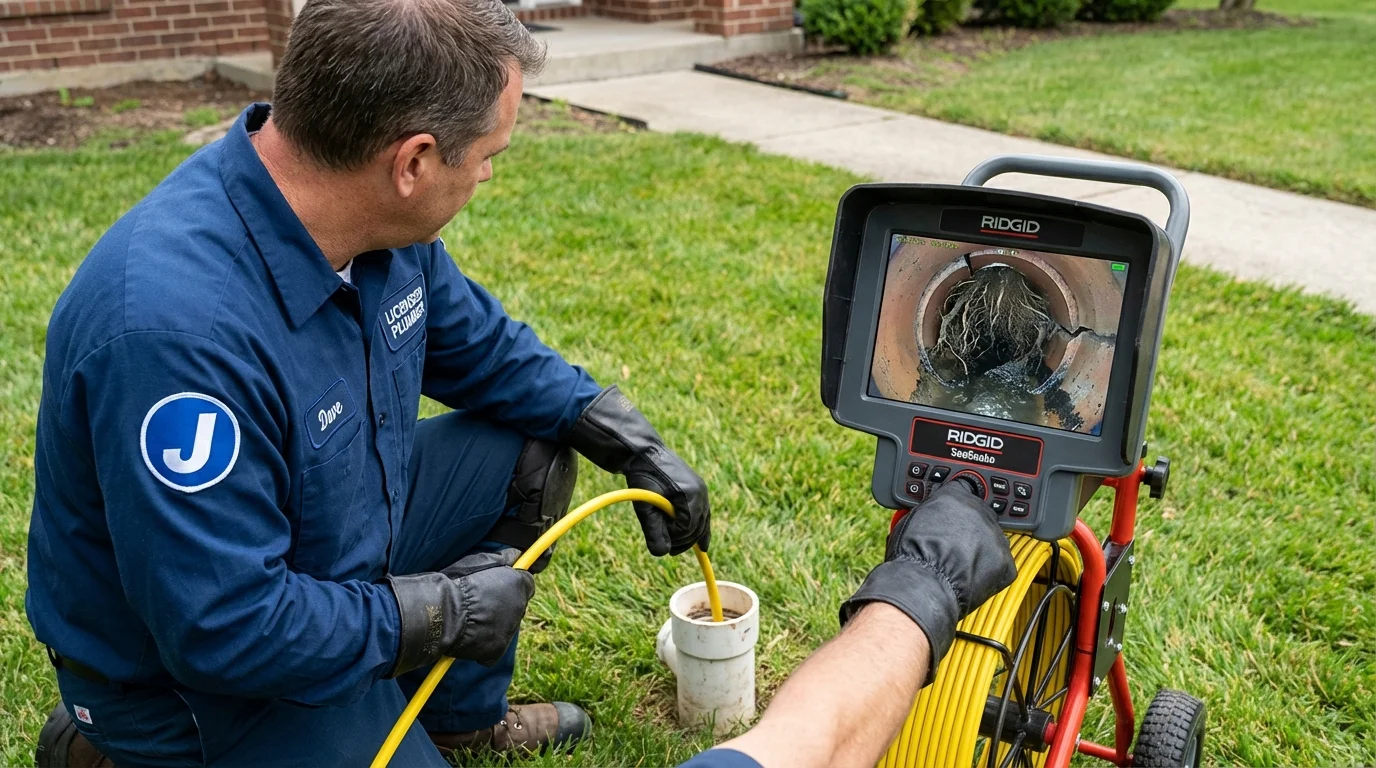 Sewer camera inspection being performed by Johns Plumbing LLC in Savannah